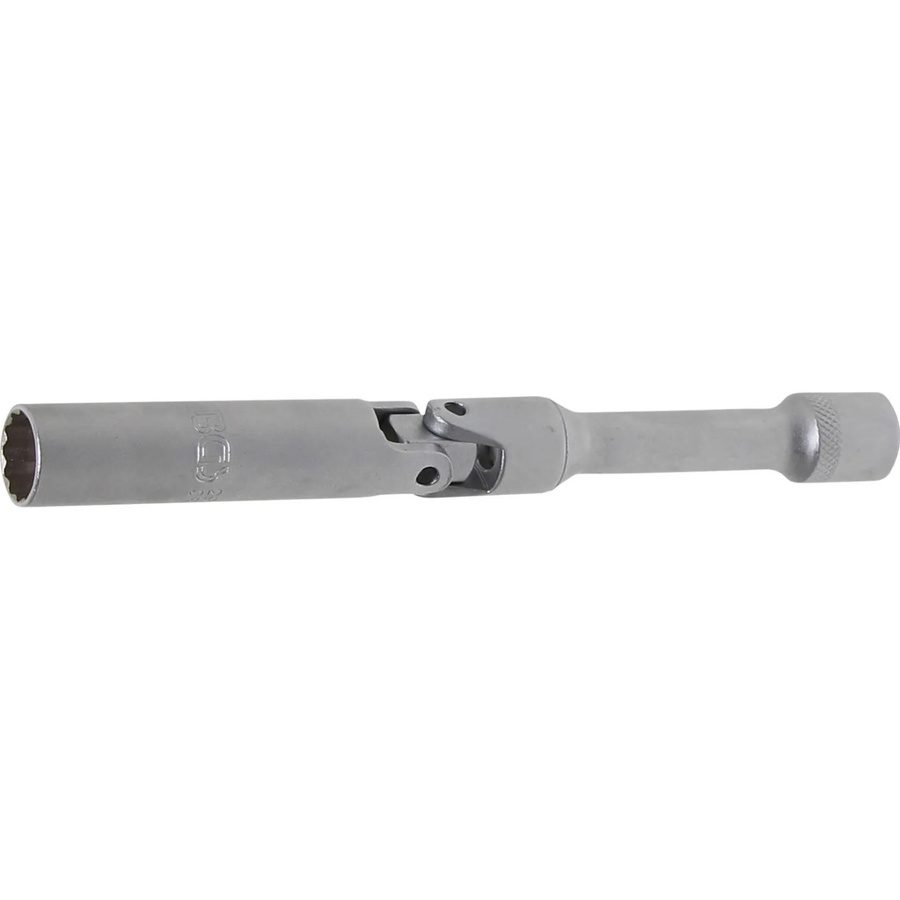 BGS Zündkerzen-Gelenkeinsatz Zwölfkant Extra Lang, Antrieb Innenvierkant 3/8 Zoll, SW 14 mm, Silber - Bild 2