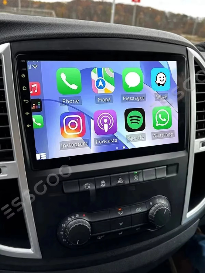 ESSGOO 10 Zoll Android 15 Autoradio für Mercedes-Benz Vito W447 2014-2020 mit Wireless Carplay, Android Auto, GPS, Bluetooth und WLAN in Schwarz - Bild 5