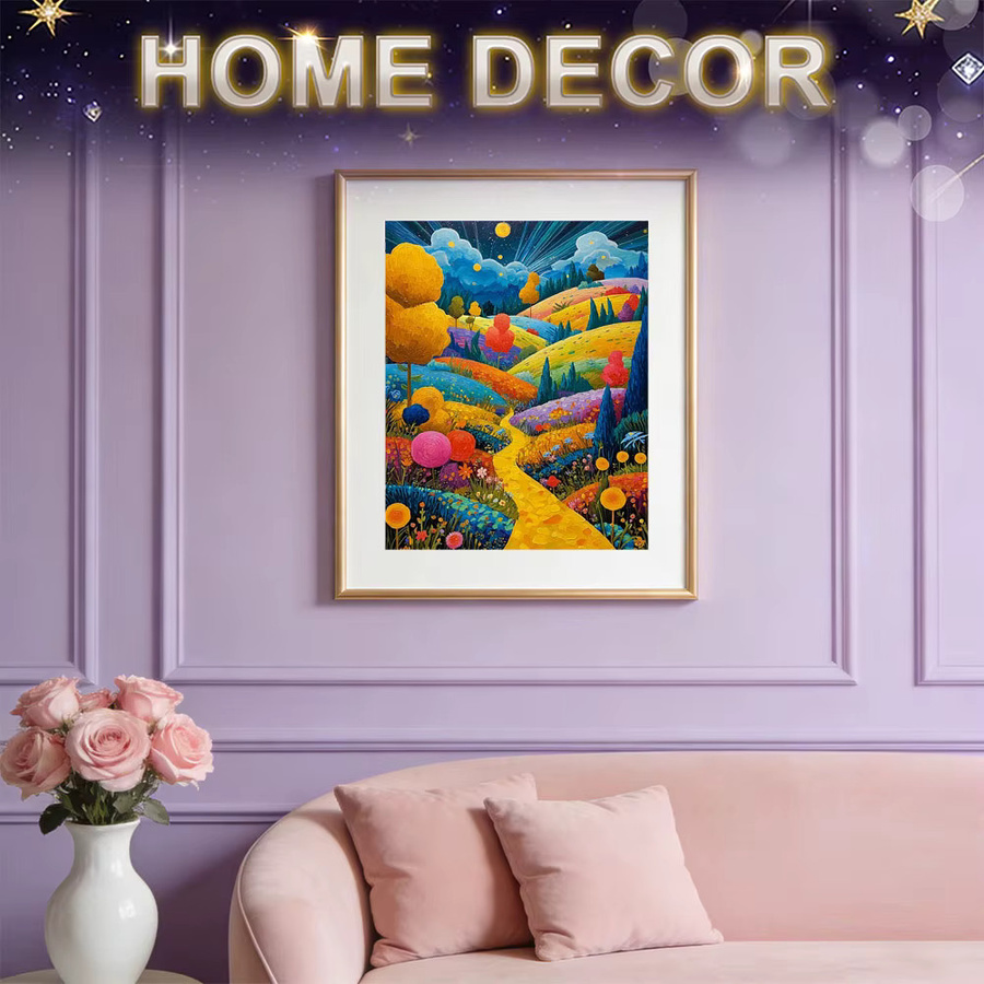 HUACAN Diamant-Mosaik Wandbild Landschaft mit Feenstaub und AB-Sternenhimmel, Mehrfarbig, B/H: 30 x 20 cm - Bild 2