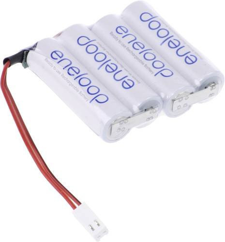 Panasonic eneloop Futaba Akkupack 4x Mignon AA NiMH 4,8V 1900 mAh mit Kabel und Stecker - Bild 1