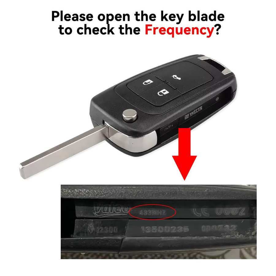 KEYYOU Auto Fernbedienung Schlüssel mit 5 Tasten für Chevrolet Cruze Aveo Epica Lova Camaro Impala Trax Orlando, Farbe: Schwarz - Bild 2