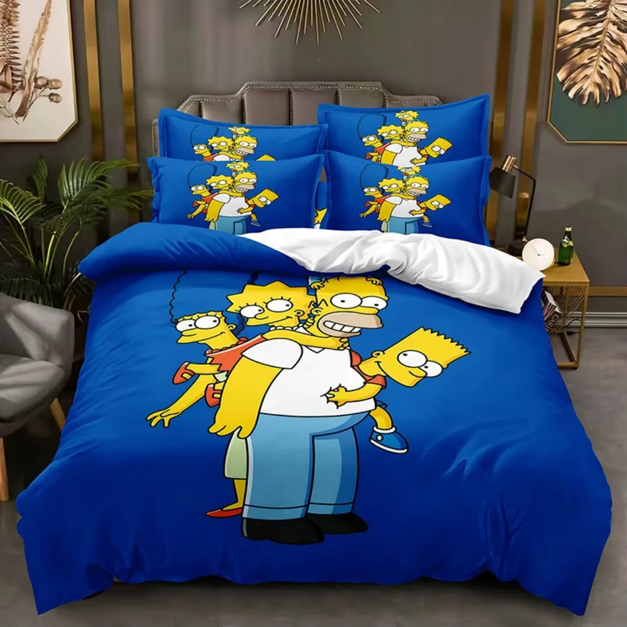 Potdemiel Bettwäsche-Set The Simpsons mit Bettbezug und Kissenbezug, Blau, für Kinder und Jugendliche - Bild 1