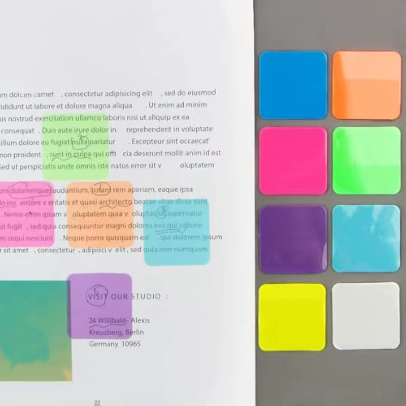 INS Wasserdichte Haftnotizen in 8 Farben mit 160 Blatt für Schule und Büro - Bild 2