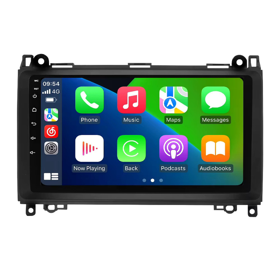 NaviTree Android 14 Auto Radio mit CarPlay und Rückfahrkamera für Mercedes Benz W164 W169 W245 B200 W906 Sprinter W639 Vito in Schwarz - Bild 5
