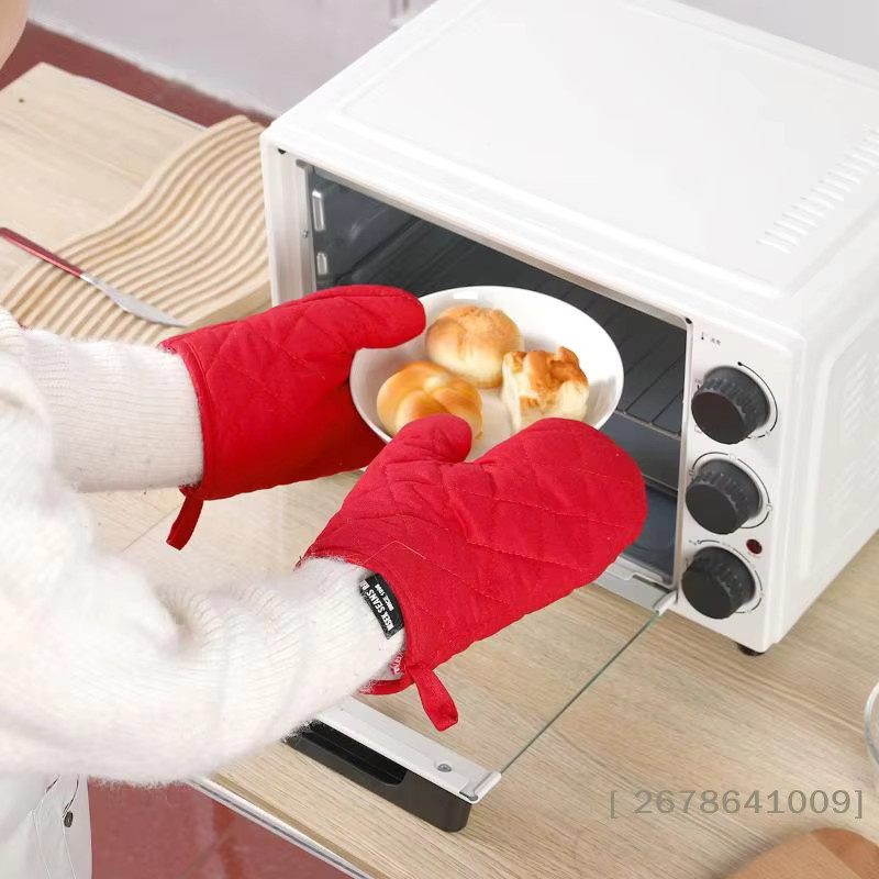 KuZHEN Hitzebeständiges Ofenhandschuhe und Topflappen-Set in Mehrfarbig und Pink, gesteppte Küchenhandschuhe zum Kochen und Backen - Bild 4