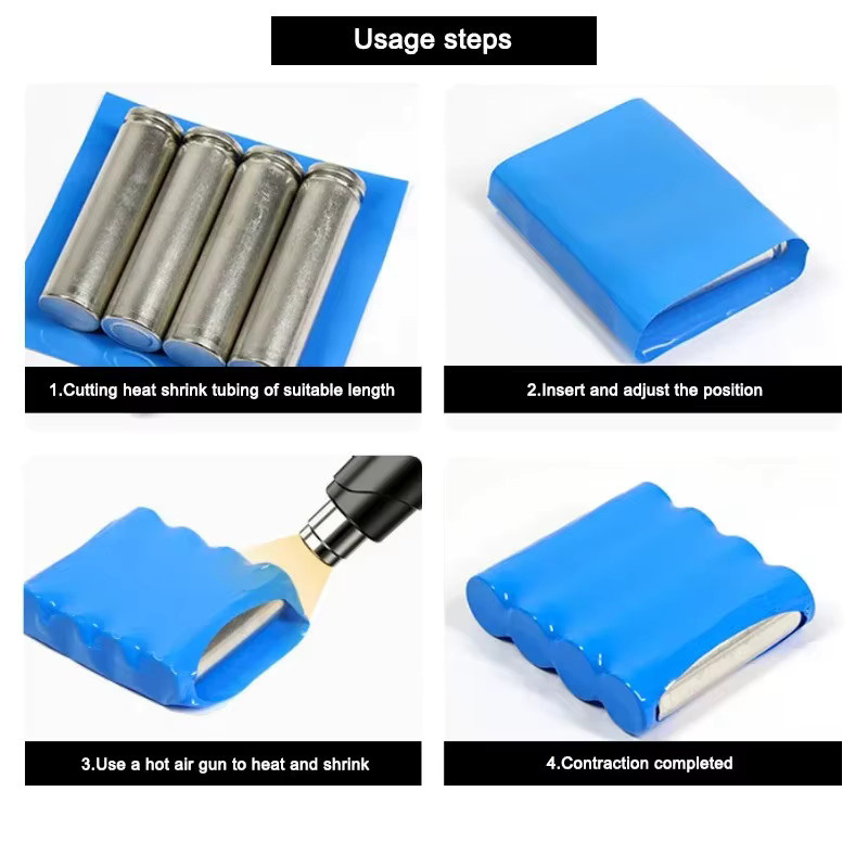 DIY Akkupack PVC Schrumpfschlauch für 18650 Lipo Akkus, Blau, 10m Packung, Breite: 85 mm - Bild 4