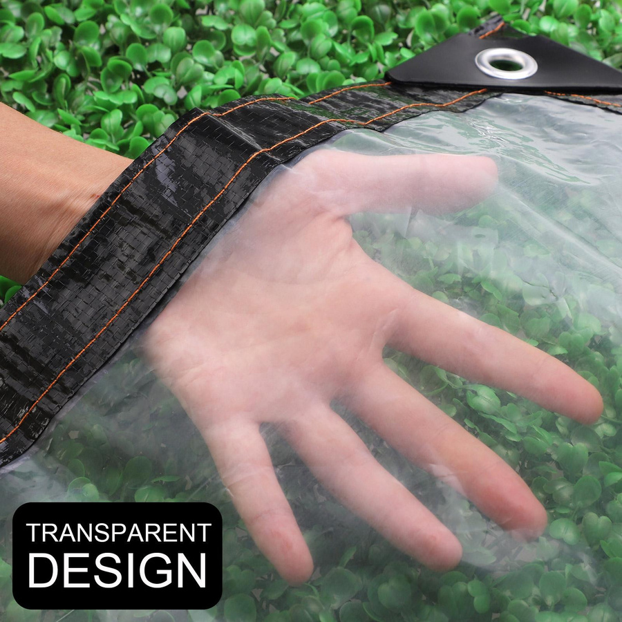 OutsideWorld Transparente Plane Wasserdicht und Regendicht mit Ösen für Hühnerstall und Gewächshaus Type 2 - Bild 2