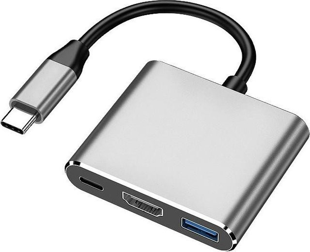XtremeMac XWH-HUB3-13 Laptop-Dockingstation und Portreplikator mit USB Typ-C und HDMI in Silber - Bild 1