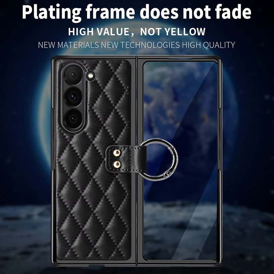 Fold7 Luxuriöse galvanisierte Handyhülle für Samsung Galaxy Z Fold 7, 6, 5, 4 inklusive Displayschutzfolie in Pink oder Black - Bild 1