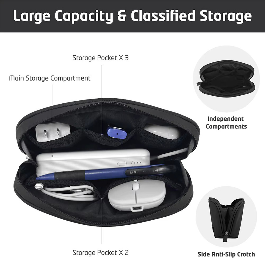 ValueWin Reise-Elektronik-Organizer als Zubehör-Etui für USB-Kabel und Powerbanks in Blau oder Schwarz - Bild 3