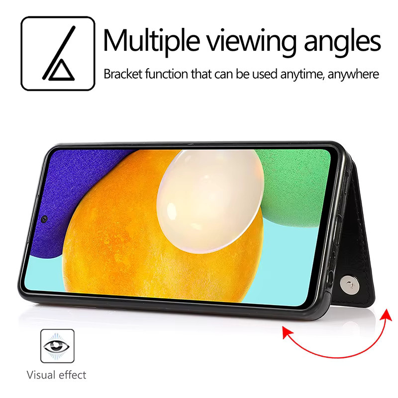 Ulita Plus Luxus Leder Handyhülle mit Kartenfach für Samsung Galaxy S25 S24 S23 A56 A55 A36 A54 A35 A16 in Schwarz - Bild 4