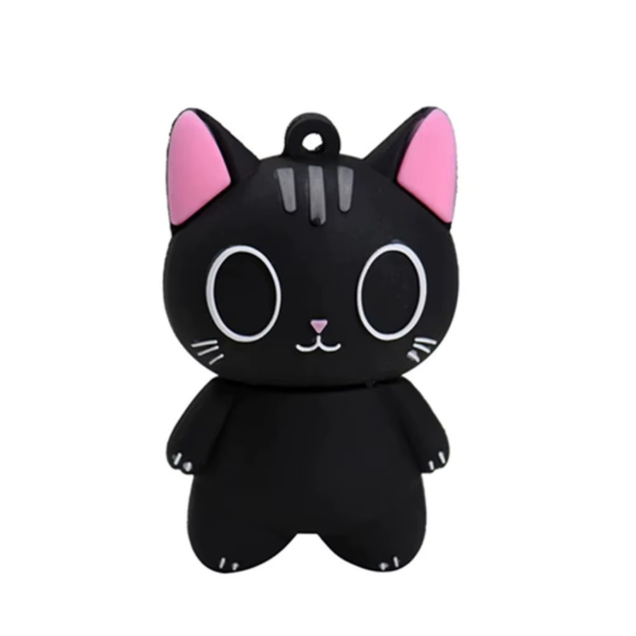 Niedriger USB-Stick im Kätzchen-Design in Schwarz mit 64GB Speicherplatz - Bild 2