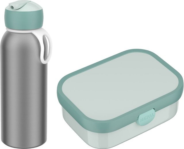 Mepal Lunchset Campus 2er Set mit Thermoflasche und Lunchbox mit Trennfächern, Blau - Bild 1