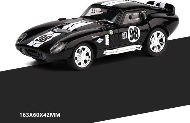 Linyi toy car Shelby Cobra Daytona Coupe #98, Modellauto, 1:32, Metall, schwarz, ab 18 Jahre - Bild 1