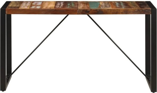 vidaXL Esstisch aus Massivholz in Braun, rechteckig, B/T/H: 140 x 70 x 75 cm - Bild 1