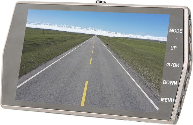 Koogeelife Autofahrtenschreiber DVR mit 4 Zoll IPS Bildschirm, 1080P Full HD, 170 Grad Weitwinkel und Doppellinsen in Schwarz und Silber - Bild 1
