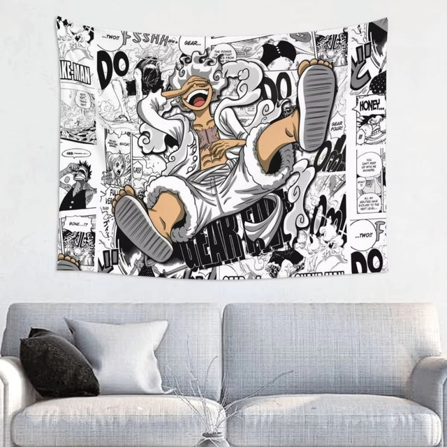 Luffy One Piece Wandteppich von Bandai im Boho-Stil, mehrfarbiger Anime-Wandbehang aus Textil für dein Zuhause - Bild 1