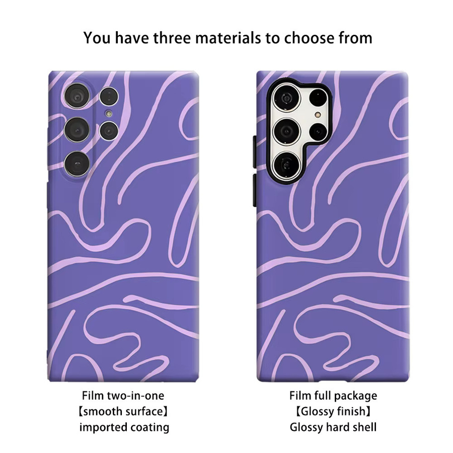 Stoßfeste Doppelschicht Handyhülle mit lila abstraktem Design für Samsung Galaxy S25 Ultra, S24 und S23 Ultra Plus - Bild 2