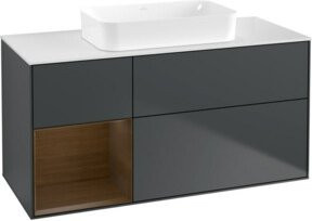 V&B Waschtischunterschrank Finion mit Wandbeleuchtung, Farbe Mattblau, lackiert, B/T: 120 x 60 cm - Bild 1