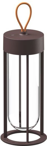 Flos In Vitro Unplugged Akkuleuchte Tischleuchte aus Aluminium und Glas in Braun/Transparent mit dimmbarer LED - Bild 1