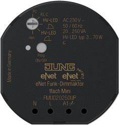 Jung FMUD20250UP Funk-LED Dimmer Universal in Schwarz - Bild 1