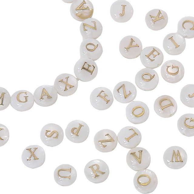 Beadia Perlen, Muschelbuchstaben, Weiß, Unisex - Bild 1