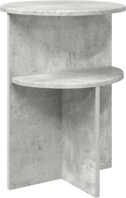 vidaXL Beistelltisch in Betongrau aus Holzwerkstoff, runder Couchtisch im minimalistischen Design, Durchmesser: 39,5 cm, Höhe: 55 cm - Bild 1