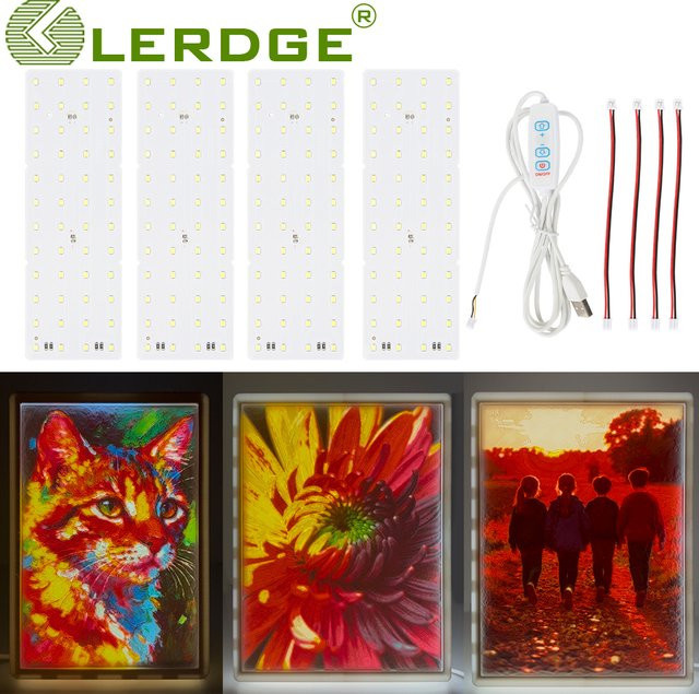 Bambu Lab LED Panel Hintergrundbeleuchtung Kit für Lithophan DIY Modell 3D Drucker Bundle, Multicolor, B/H: 192 x 144 mm - Bild 1