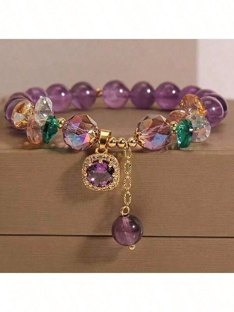 MTMA Armband, Amethyst, Perle, Zirkonia, violett, Damen - Bild 1