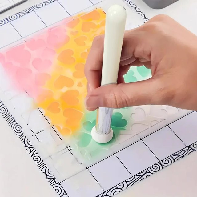 4-teiliges Mini-Tintenmischwerkzeug-Set aus weißem Kunststoff mit weichen Schwammapplikatoren für Papierhandwerk und Scrapbooking - Bild 1