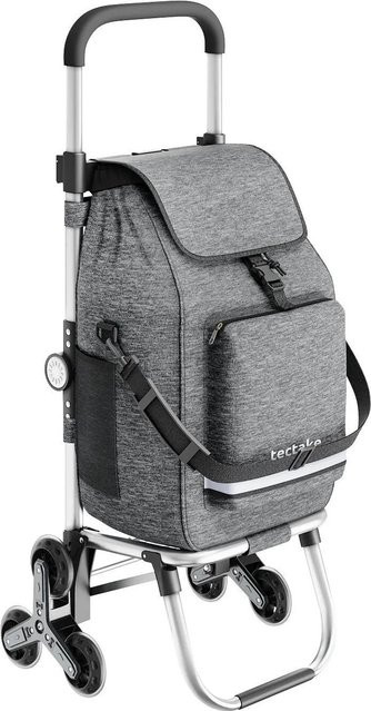 tectake Einkaufstrolley 3-in-1 als Umhängetasche und Sackkarre mit Kühltasche und Treppensteiger-Rädern, Grau, Volumen: 56 l, B: 42 cm, T: 38 cm, H: 95 cm - Bild 2