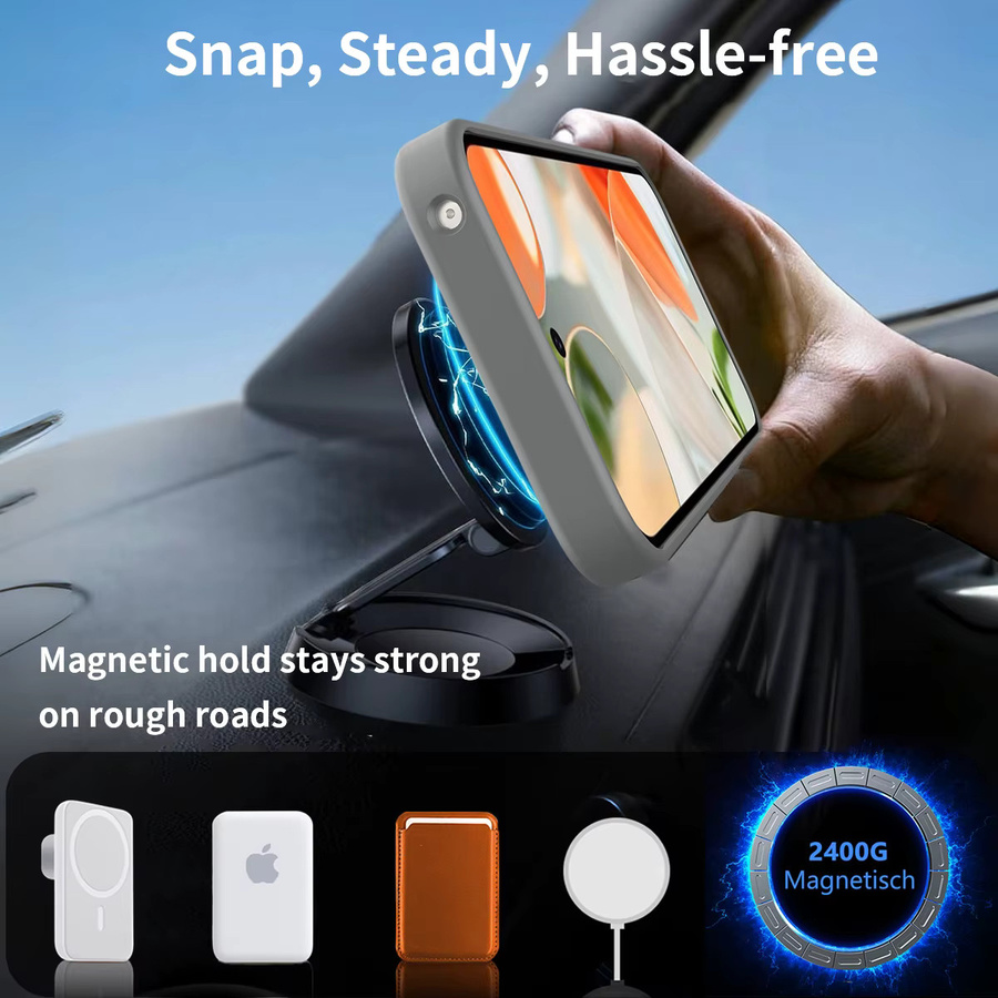 Google MagSafe Handyhülle mit magnetischem Klappständer und matter Abdeckung für Google Pixel 10 sowie 9 Pro XL, transparent Schwarz - Bild 1