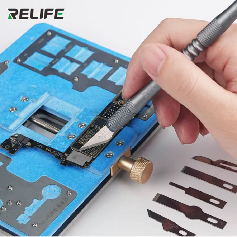 RELIFE Multifunktions Demontage- und Schnitzmesser-Set für Telefonreparaturen und PCB-Chip-Kleberentfernung, Farbe: Silber - Bild 2
