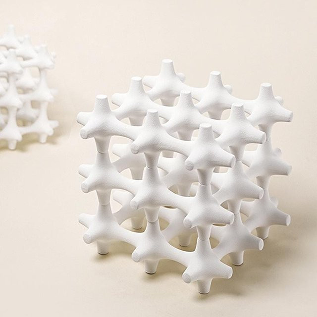 Moderne geometrische Rubik's Würfel Ornamente aus Harz für deinen Schreibtisch, B/T/H: 19,0 x 19,0 x 1,0 cm - Bild 1