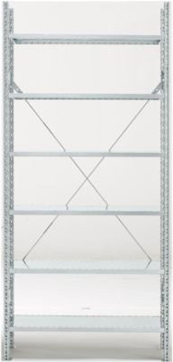 SSI Schäfer Grundregal R 3000 mit 6 verstellbaren Böden, Farbe Silber, Breite: 134,5 cm, Tiefe: 50,0 cm - Bild 1