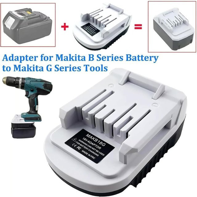Makita Batterieadapter-Konverter für den Batteriewechsel der G-Serie, kompatibel mit Makita 18V Li-Ionen-Akkus wie BL1811G und BL1813G, Schwarz - Bild 1