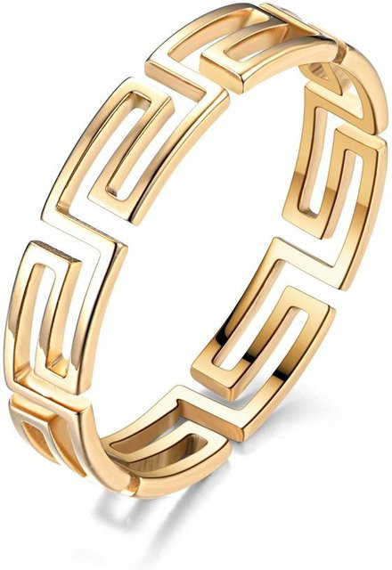 Damenring Titan, Chinesische Mauer Muster, beige, Size 7 - Bild 1