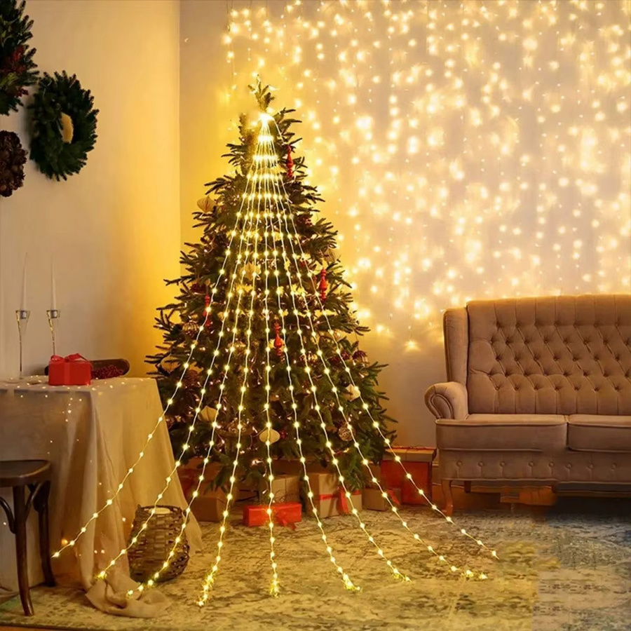 Peach Forest Solar LED Lichterkette Warmweiß mit 180 LEDs für Garten, Fenster und Party, Länge: 2 m - Bild 2