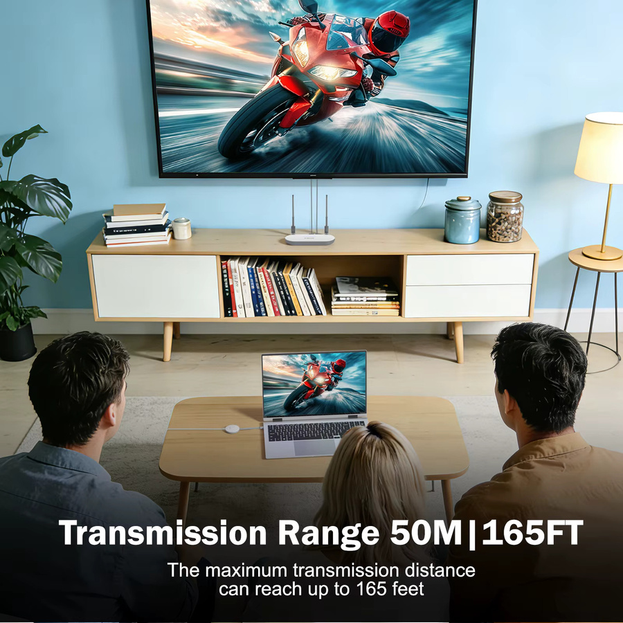 Lemorele Kabelloser HDMI Video-Transmitter und VGA-Empfänger in Weiß für 1080P Videoübertragung mit 50m Reichweite für PC, TV und Monitor - Bild 4