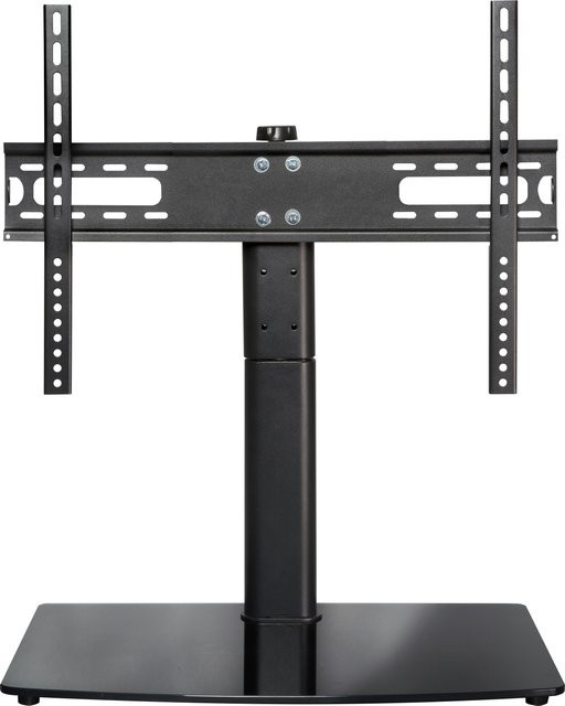 Moderner TV Tischständer Titan in Schwarz aus Glas und Metall für Fernseher bis zu 70 Zoll - Bild 1