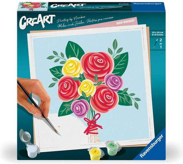 Ravensburger Malen nach Zahlen, Rosenstrauß, Natur, Bunt / Mehrfarbig - Bild 1