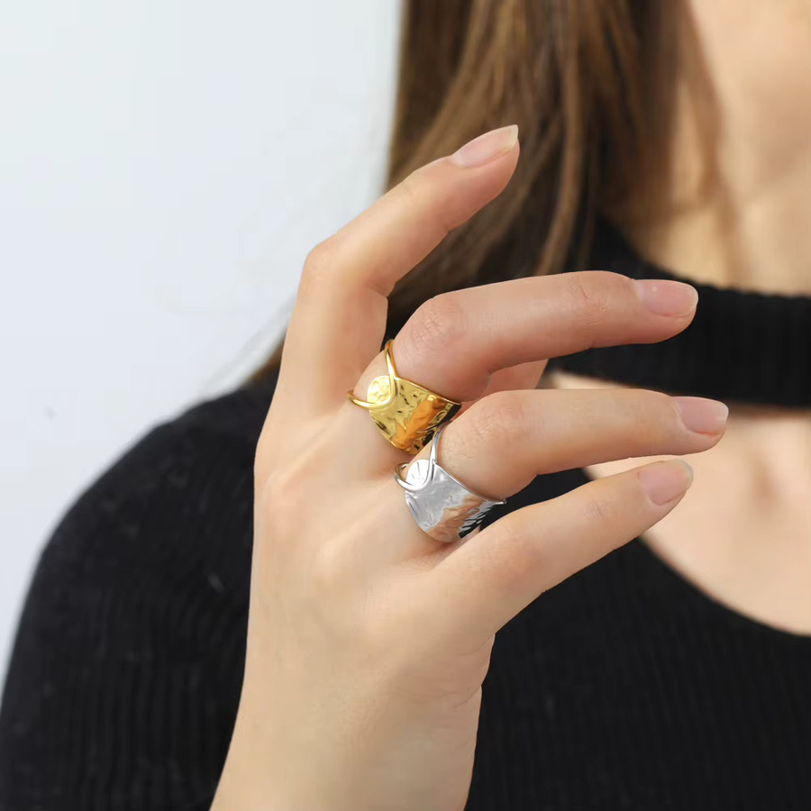 Cazador Ring Ginkgo Blätter, Edelstahl, Damen, verstellbar - Bild 4