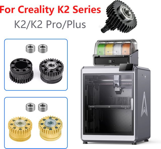Creality Helical Extruder Gear für K2 Pro und Plus: Hochpräzises Vollmetall-Doppelantriebs-Getriebe für FDM 3D-Drucker - Bild 1