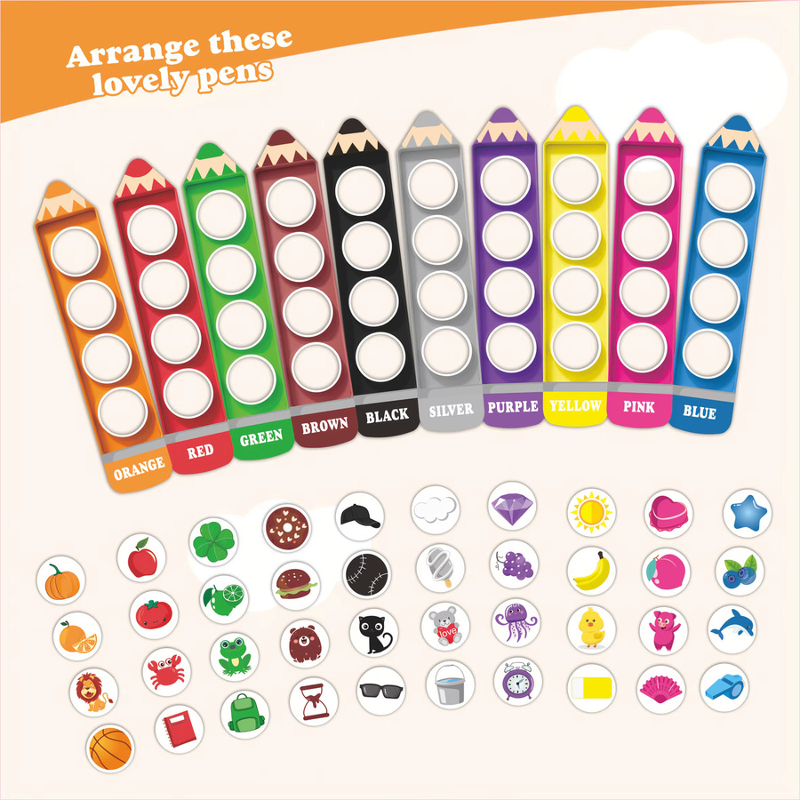 Magnetisches Wortkarten-Set in 10 Farben als Lernwerkzeug zum Sortieren und Zählen für Kinder - Bild 3