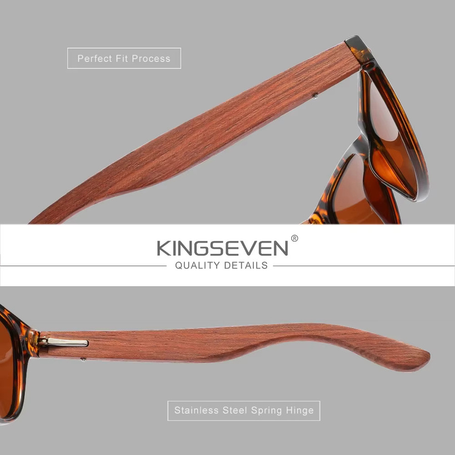 KINGSEVEN Sonnenbrille, Herren, Vollrand, Square, braun, polarisiert, verspiegelt - Bild 3
