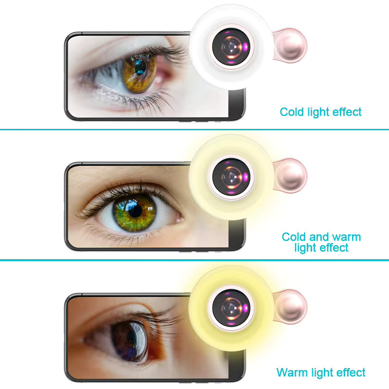 NVPONE 15X Makroobjektiv für dein Smartphone mit LED-Ringblitz in Pink - Bild 2