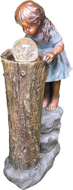 Granimex Gartenbrunnen Zhisheng aus Polyresin in Braun mit Pumpe, H x B x T: 83 x 41 x 23 cm - Bild 1