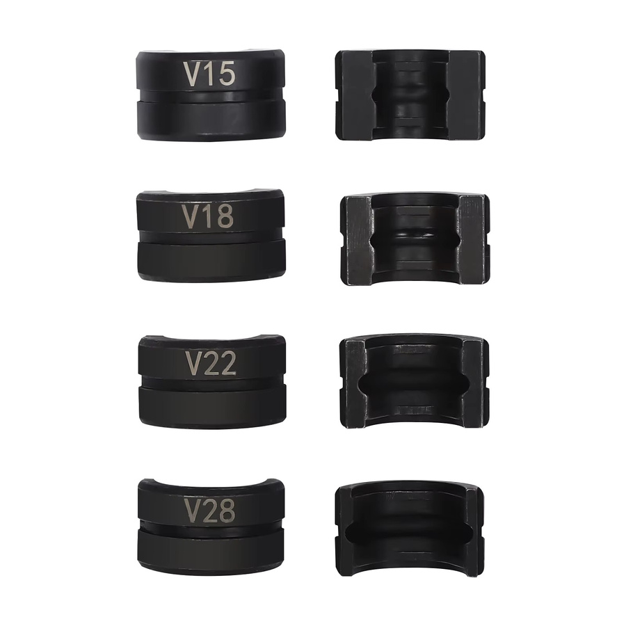 Bymaocar 4-teiliges Rohrpresszangen- und Pressbacken-Set aus Cr45 Stahl für Kupferrohre 15-28mm, Schwarz - Bild 1