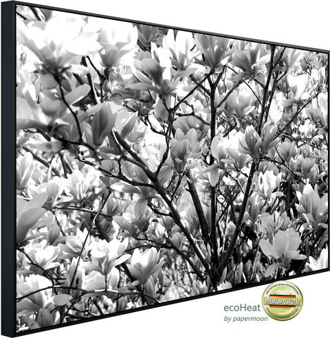 papermoon EcoHeat Infrarotheizung Blumen Schwarz Weiss mit App-Steuerung und Überhitzungsschutz - Bild 1