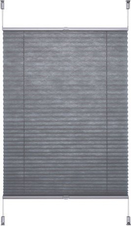 LIEDECO Klemmfix Plissee Easy aus Polyester, grau, B: 90 cm, H: 210 cm